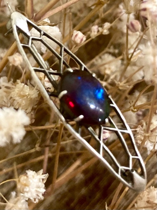 Vintage Sterling Silver Brooch • Color‑Shift Stone • Repair or Craft - Picture 4 of 17